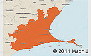 Political 3D Map of Ramanathapuram, shaded relief outside