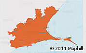 Political 3D Map of Ramanathapuram, single color outside