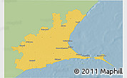 Savanna Style 3D Map of Ramanathapuram, single color outside