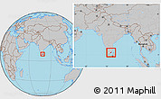 Gray Location Map of Ramanathapuram, within the entire country