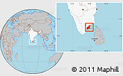 Gray Location Map of Ramanathapuram, highlighted country
