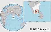 Gray Location Map of Ramanathapuram, highlighted parent region