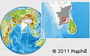 Physical Location Map of Ramanathapuram, highlighted country, highlighted parent region