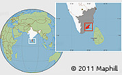 Savanna Style Location Map of Ramanathapuram, highlighted country, highlighted parent region