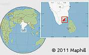 Savanna Style Location Map of Ramanathapuram, highlighted country