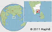 Savanna Style Location Map of Ramanathapuram, highlighted parent region