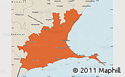 Political Map of Ramanathapuram, shaded relief outside