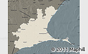 Shaded Relief Map of Ramanathapuram, darken