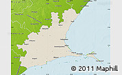 Shaded Relief Map of Ramanathapuram, physical outside