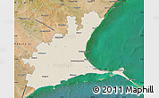 Shaded Relief Map of Ramanathapuram, satellite outside