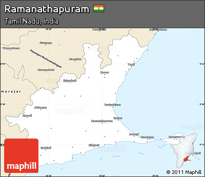 Classic Style Simple Map of Ramanathapuram