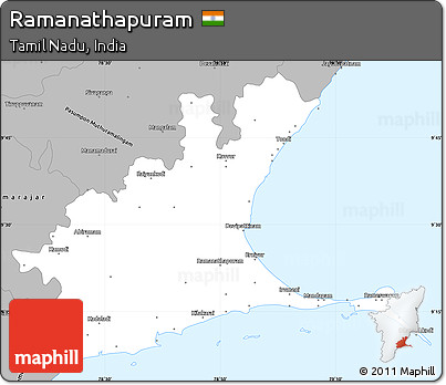 Gray Simple Map of Ramanathapuram