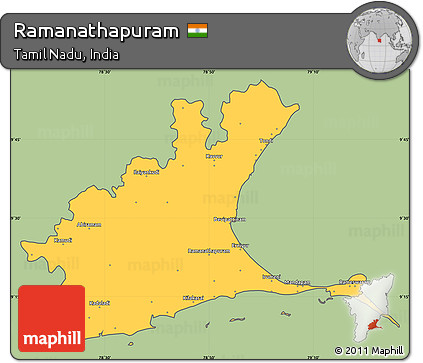 Savanna Style Simple Map of Ramanathapuram, cropped outside
