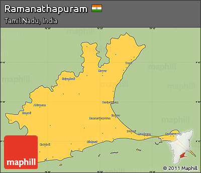 Savanna Style Simple Map of Ramanathapuram, cropped outside