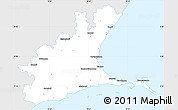 Silver Style Simple Map of Ramanathapuram, single color outside