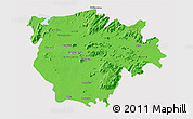 Political 3D Map of Salem, cropped outside