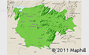 Political 3D Map of Salem, shaded relief outside