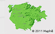 Political 3D Map of Salem, single color outside