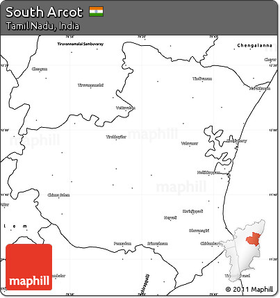 Arcot In Tamil Nadu Map Free Blank Simple Map Of South Arcot