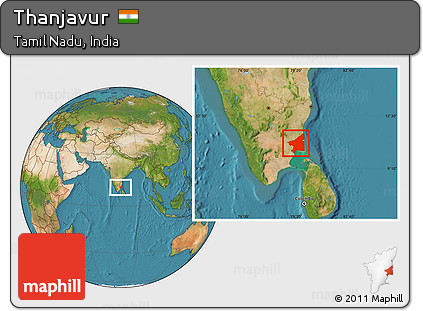 Satellite Location Map of Thanjavur