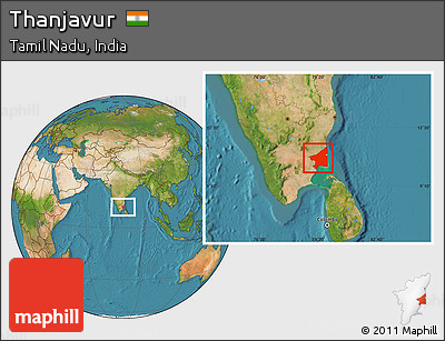 Satellite Location Map of Thanjavur