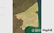Satellite Map of Thanjavur, darken