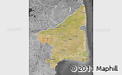 Satellite Map of Thanjavur, desaturated
