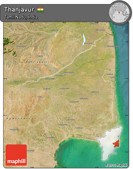 Satellite Map of Thanjavur