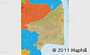 Satellite Map of Thanjavur, political outside