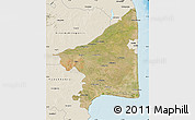 Satellite Map of Thanjavur, shaded relief outside