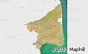 Satellite Map of Thanjavur, single color outside