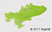 Physical 3D Map of Tiruchchirappalli, cropped outside