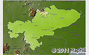 Physical 3D Map of Tiruchchirappalli, darken