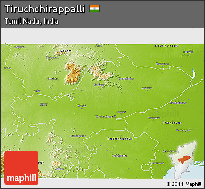 Physical 3D Map of Tiruchchirappalli
