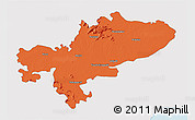 Political 3D Map of Tiruchchirappalli, single color outside