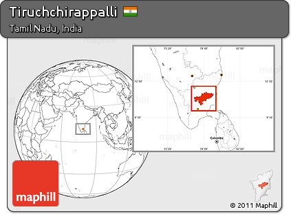 Blank Location Map of Tiruchchirappalli