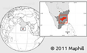 Blank Location Map of Tiruchchirappalli, highlighted country, highlighted parent region
