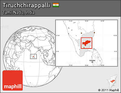 Blank Location Map of Tiruchchirappalli, highlighted parent region