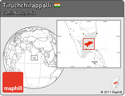 Blank Location Map of Tiruchchirappalli, highlighted parent region
