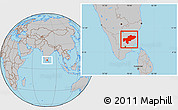 Gray Location Map of Tiruchchirappalli