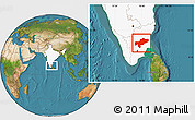 Satellite Location Map of Tiruchchirappalli, highlighted country