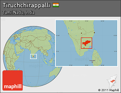 Savanna Style Location Map of Tiruchchirappalli
