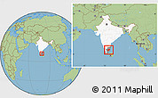 Savanna Style Location Map of Tiruchchirappalli, highlighted country, highlighted parent region, within the entire country