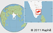 Savanna Style Location Map of Tiruchchirappalli, highlighted country