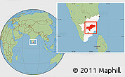 Savanna Style Location Map of Tiruchchirappalli, highlighted parent region