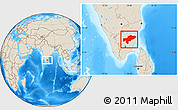 Shaded Relief Location Map of Tiruchchirappalli