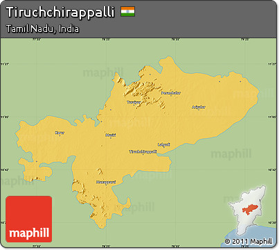 Savanna Style Map of Tiruchchirappalli, single color outside