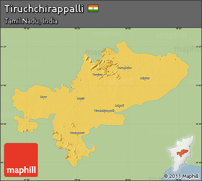 Savanna Style Map of Tiruchchirappalli, single color outside