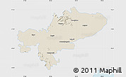 Shaded Relief Map of Tiruchchirappalli, single color outside