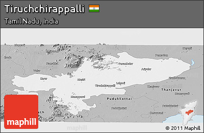 Gray Panoramic Map of Tiruchchirappalli
